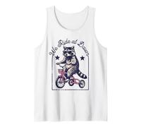 Cool Raccoon Riding Tricycle We Ride at Dawn Tank Top