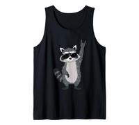 Cool Raccoon Rock On Funny Animal Lover Graphic Sunglasses Tank Top