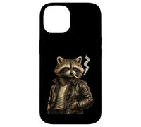 Cool Raccoon Smoking Cigarette Artwork - Classic Retro Rebel Case for iPhone 14