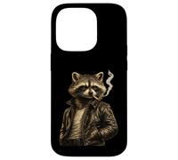 Cool Raccoon Smoking Cigarette Artwork - Classic Retro Rebel Case for iPhone 14 Pro