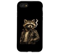 Cool Raccoon Smoking Cigarette Artwork - Classic Retro Rebel Case for iPhone SE (2020) / 7/8