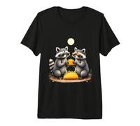 Cool Raccoons Eating Tacos Under the Moon Premium T-Shirt