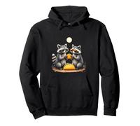 Cool Raccoons Eating Tacos Under the Moon Pullover Hoodie