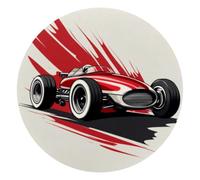 Cool Racer Race Car Round Mouse Pad, Mousepad with Non-Slip Rubber Base, Computer Gaming Pads for Wireless Mouse, Easy Gliding