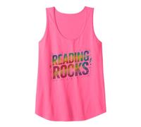 Cool Reading Rocks Teacher Literacy Squad Science Teaching Tank Top