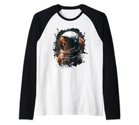 Cool Realistic Astronaut Space Galaxy Raglan Baseball Tee