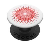 Cool Red and White Sacred Geometry Black Sun Spiral Design PopSockets Adhesive PopGrip