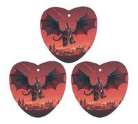 Cool Red Black Dragon Car Air Freshener, 3 Pcs Love form Hanging Air Freshener Cards, Long Lasting Fragrance Scented Cards for Car, Home, Office White-style