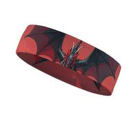 Cool Red Black Dragon Headbands for Women & Men Sports Headband, Fits All Head Sizes, Ultra Absorbent & Non-Slip Sweatband for Running, Yoga, Gym