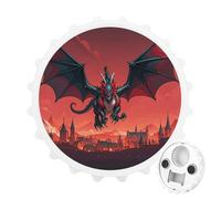 Cool Red Black Dragon Magnetic Bottle Opener, Space Saving Kitchen Tool, Funny Beer Opener & Refrigerator Magnet for Camping, Traveling Camping White-style
