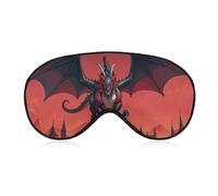 Cool Red Black Dragon Sleep Mask with Adjustable Strap, Breathable Sleep Masks for Women Men, Soft Eye Mask for Side Sleepers, Travel, Office Nap, Airplane & Blocking Light