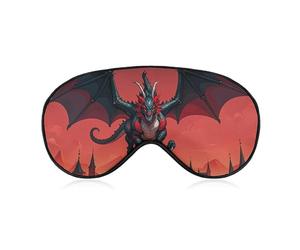 Cool Red Black Dragon Sleep Mask with Adjustable Strap, Breathable Sleep Masks for Women Men, Soft Eye Mask for Side Sleepers, Travel, Office Nap, Airplane & Blocking Light