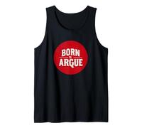 Cool Red Born to Argue Stamp Tank Top