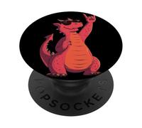 Cool Red Dragon Rock Hand Sign Punk Fantasy Graphic With PopSockets Adhesive PopGrip