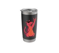 Cool Red Dragon Rock Hand Sign Punk Fantasy Graphic with Stainless Steel Insulated Tumbler