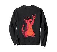 Cool Red Dragon Rock Hand Sign Punk Fantasy Graphic With Sweatshirt