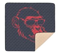 Cool Red Gorilla Large Stylish Baby Play Mat for Floor Lightweight Tummy Time Activity Mat for Babies Infants Toddlers, 50'' x 50''