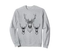 Cool Reindeer Trio Graphic Holiday Christmas Design Sweatshirt