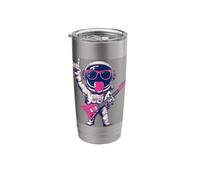 Cool Retro Astronaut Guitar Player Space Theme Design Stainless Steel Insulated Tumbler
