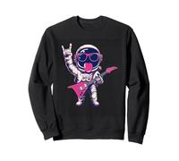 Cool Retro Astronaut Guitar Player Space Theme Design Sweatshirt