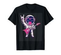 Cool Retro Astronaut Guitar Player Space Theme Design T-Shirt