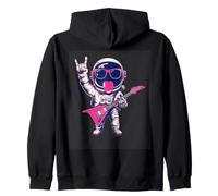 Cool Retro Astronaut Guitar Player Space Theme Design Zip Hoodie