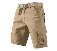 Cool Retro Men's Shorts with Large Pockets for Outdoor Leisure Comfortable Work Trousers Summer Casual Fashion, khaki, 26