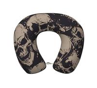 Cool Retro Skull Graphics Print Travel Pillows For Airplanes,U Shaped Memory Foam Neck Pillow For Car,Home,Office