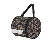 Cool Retro Skull Graphics Printed Cylinder Tissue Holder, 600D Oxford Cloth Pet-Proof Hanging Roll Paper Case, Camping