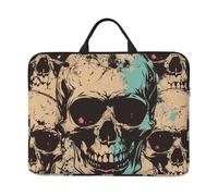 Cool Retro Skull Graphics Printed Laptop Sleeve 14 inch Protective Case, Waterproof Computer Case Bag with Handle for Men and Women