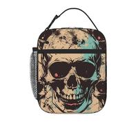 Cool Retro Skull Graphics Prints Insulated Lunch Tote Bag Lunch Box Reusable Lunch Cooler Bag for Women/Men Work, Picnic, School, Travel