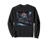 Cool Retro USA Garage with Motorcycle for Boys and Girls Sweatshirt