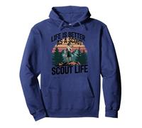 Cool Retro Vintage Style Scouting Life Kids Boys Outdoors Pullover Hoodie