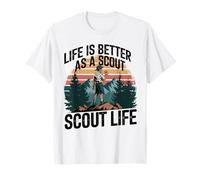 Cool Retro Vintage Style Scouting Life Kids Boys Outdoors T-Shirt