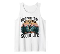 Cool Retro Vintage Style Scouting Life Kids Boys Outdoors Tank Top