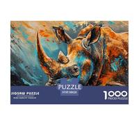 Cool Rhino1000Piece JigsawPuzzleAnimal ForAdults Challenging Brainteasing Age12+byth ThemeFlowersandBirds Fun, Challenging 38x26cm/1000pcs