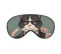 Cool Rich Gangster Boss Cat Sleep Mask with Adjustable Strap, Breathable Sleep Masks for Women Men, Soft Eye Mask for Side Sleepers, Travel, Office Nap, Airplane & Blocking Light