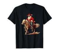 Cool Riding Santa Claus with Horse for Festive Days T-Shirt
