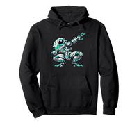 Cool Robot Frog Astronaut Dabbing Cartoon Mech Pullover Hoodie