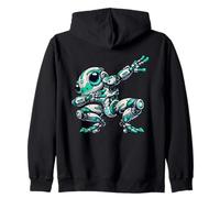 Cool Robot Frog Astronaut Dabbing Cartoon Mech Zip Hoodie