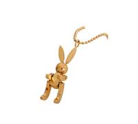 Cool Robot Rabbit Necklace for Women Girls, Gold Color Solid Stainless Steel Animal Pendant, Punk Rock Dainty Neck Collar Durability