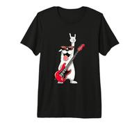 Cool Rock Dog Funny Cartoon Canine Music Lover Design Premium T-Shirt