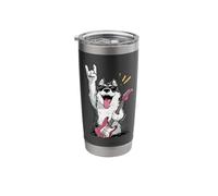 Cool Rock Dog Guitar Playing Husky Funny Pet Design Stainless Steel Insulated Tumbler