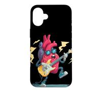 Cool Rock Heart with Beats and Sunglasses for Guitar Lovers Case for iPhone 16 Plus