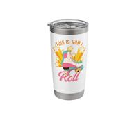 Cool Roller Skating Skate Girl 1970s Retro This is How I Stainless Steel Insulated Tumbler