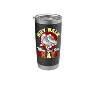 Cool Roller Skating Skate Girl 1970s Retro Why Walk When You Stainless Steel Insulated Tumbler