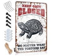 Cool Room Accessories For Teens Boys Keep Gate Closed No Matter What The Tortoise Say Tin Sign Beer Signs For Bar Man Cabe Decor(20X30CM)