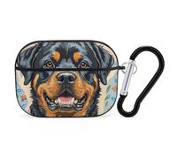 Cool Rottweiler Dog Art AirPod Pro Case, Anti Scratch Hard PC Cover with Keychain, AirPod Pro 2nd/1st Case Accessories for Women Men, Black-Style