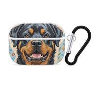 Cool Rottweiler Dog Art AirPod Pro Case, Anti Scratch Hard PC Cover with Keychain, AirPod Pro 2nd/1st Case Accessories for Women Men, White-Style