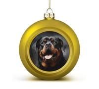 Cool Rottweiler Dog Art Christmas Balls Ornaments 4PCS Christmas Tree Hanging Ball Personalization Golden-Style Xmas Trees Ball Pendant for Holiday Party Decoration Supplies